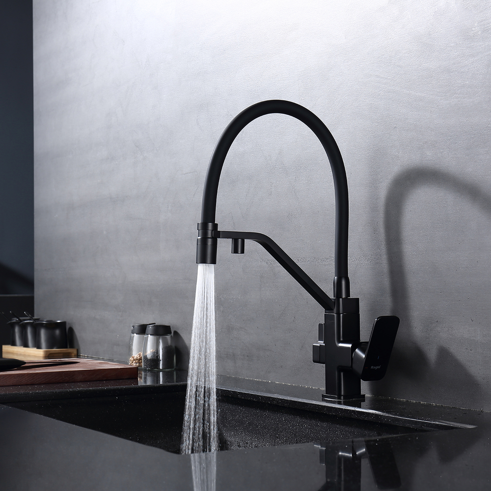 Смеситель для кухни с подключением фильтра Raglo R85.62.06, черный