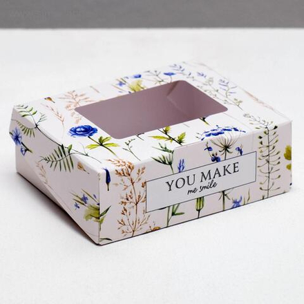 Упаковка кондитерская складная, упаковка «Flowers», 10 х 8 х 3.5 см