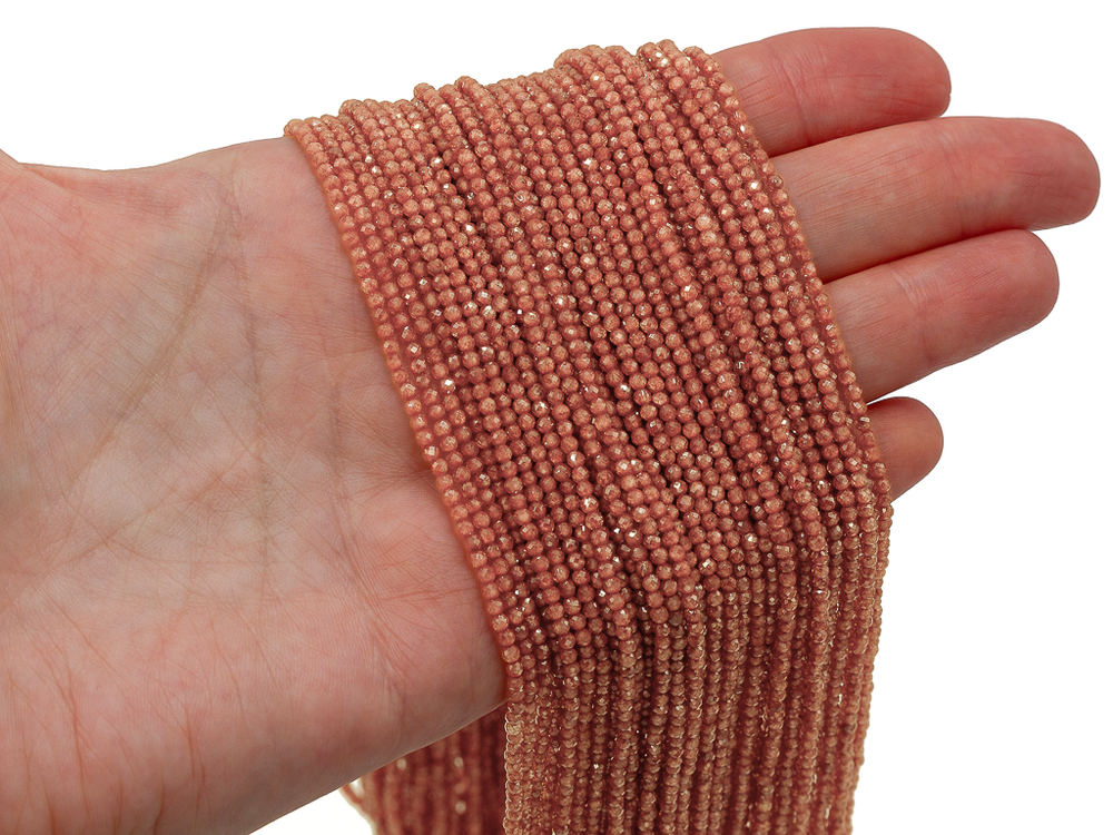 Фианиты 2,2мм, огранка (нить бусин)