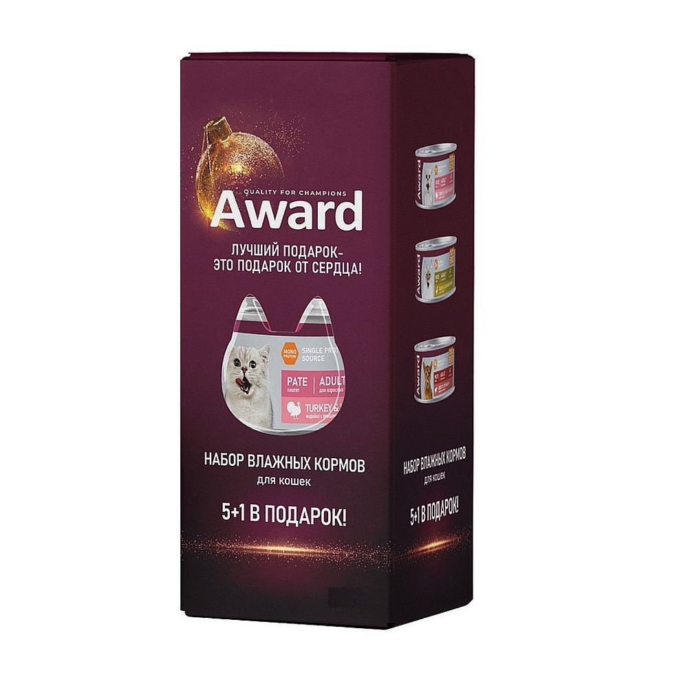 AWARD набор влажных кормов для кошек 5+1