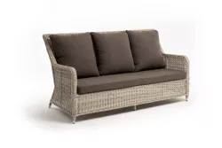 "Гляссе" диван трехместный из искусственного ротанга, цвет бежевый