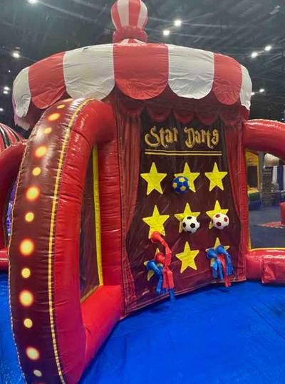 Надувной дартс «Цирковой дартс» на подкачке, диаметр 5 м, размер 5×5×5 м