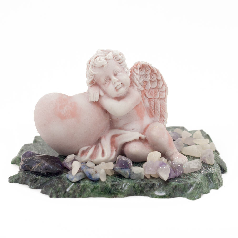 Сувенир из мрамолита "Ангелочек с сердцем" R116279