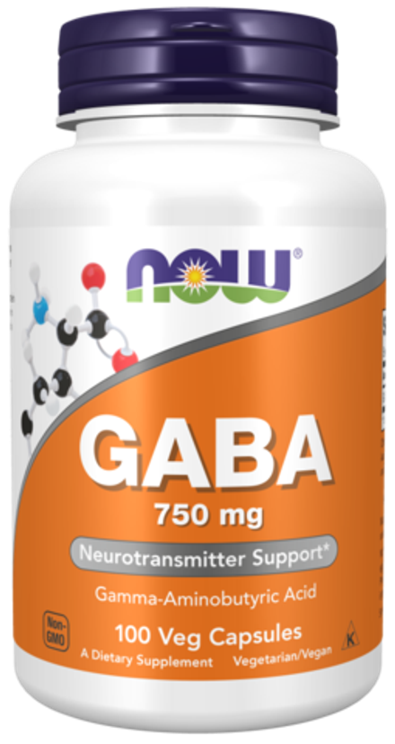 NOW Foods, ГАМК 750 мг, GABA 750 mg, 100 вегетарианских капсул