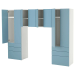 Шкаф - SMÅSTAD / PLATSA/ SMАSTAD  IKEA/ СМОСТАД / ПЛАТСА ИКЕА, 240х181  см, голубой /белый