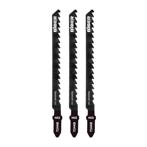 БИБЕР 85282 Полотна по дерев для эл. лобз. 74/4мм  быстр. резТ244D 3шт(25/200)