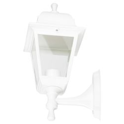 Садово-парковый светильник ЭРА НБУ 04-60-001 белый 4 гранный настенный IP44 Е27 max60Вт | Садово-парковые светильники