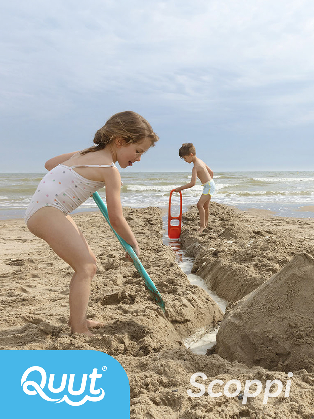 Детская лопата для песка и снега с ситом Scoppi