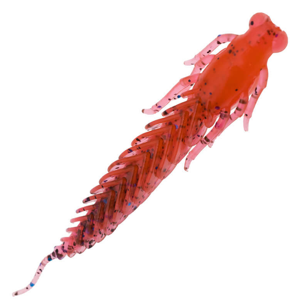 Приманка ZUB-LARVA  80мм(3,2")-5шт, (цвет 504) красный с блестками