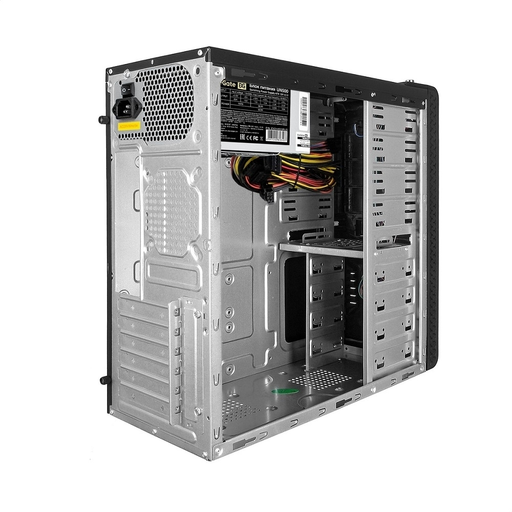 Корпус для компьютера Exegate EX269438RUS Корпус Miditower UN-604 Black, ATX,  2*USB+2*USB3.0, Audio