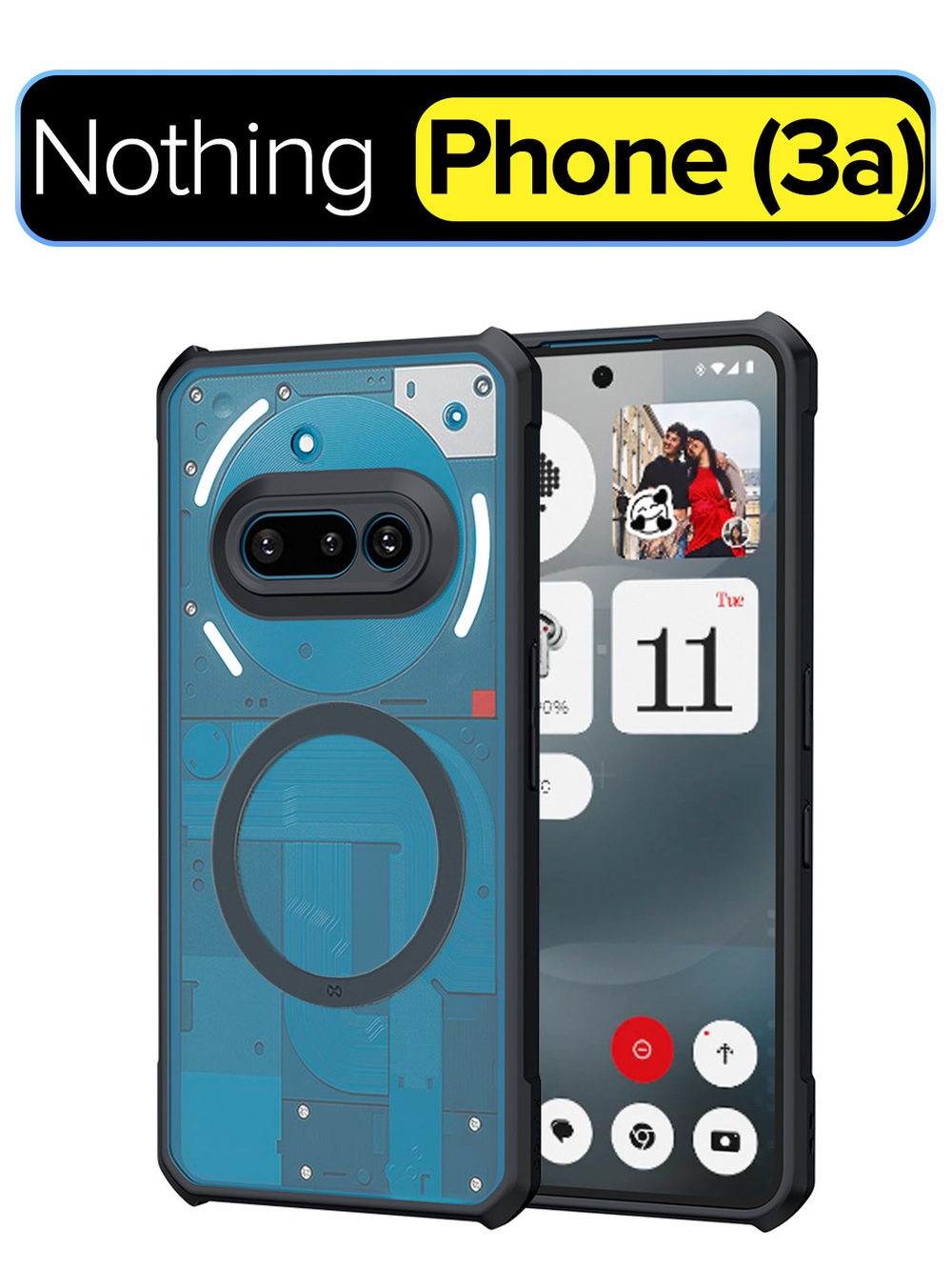 Чехол для Nothing Phone (3a) c MagSafe противоударный с усиленными углами XUNDD