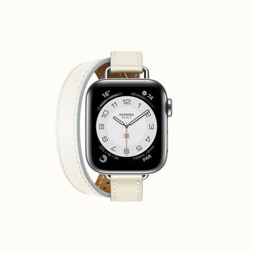 Apple Watch Hermès - 41mm White Leather Attelage Double Tour Silver