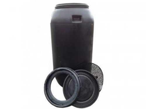 Бочка пластмассовая 260л. (2 сорт) черная, крышка