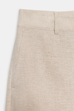 ZARA БРЮКИ BARREL ИЗ ЛЬНЯНОГО МИКСА, СВЕТЛО-БЕЖЕВЫЙ