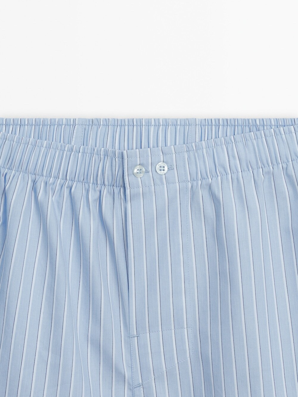 Massimo Dutti Трусы-боксеры из поплина в полоску, небесно-голубой