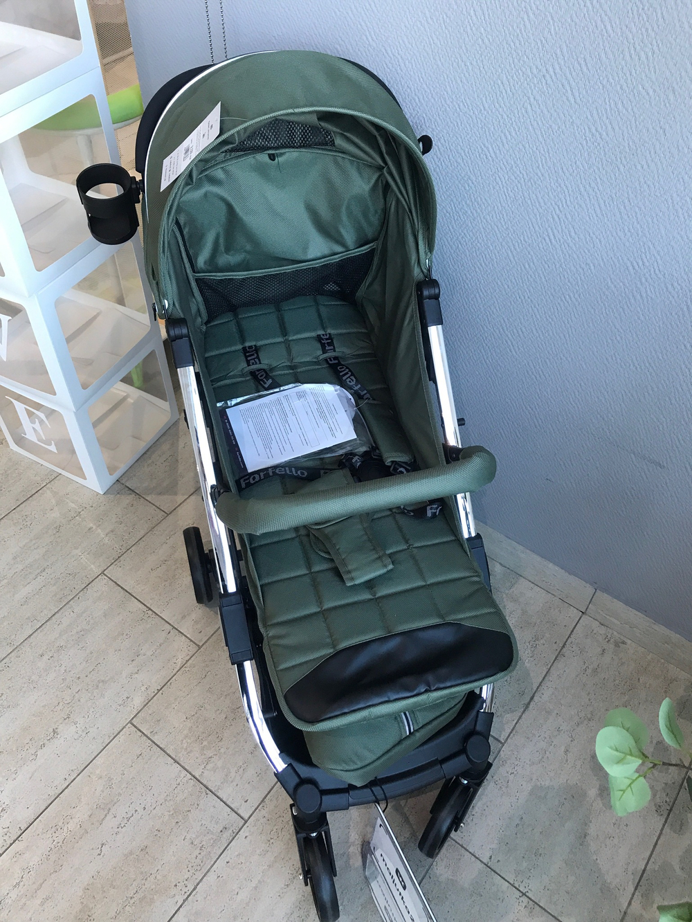 Kоляска детская прогулочная Farfello Comfy Go Comfort (Silver Green Chrome/Зелёный на серебре CG-103