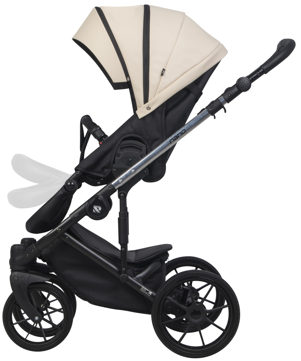 Детская коляска Riko Nano Thermo Ecco 3 в 1 с автокреслом Rant Cruise Grey 03 Ivory beige (бежевый)