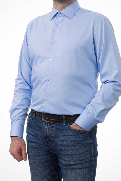 Сорочка мужская VESTER длинный рукав, цвет голубой, бамбук 515182 08