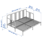 Каркас дивана - IKEA FYRESDAL, 200х80 см, черный, ФИРЕСДАЛЬ ИКЕА