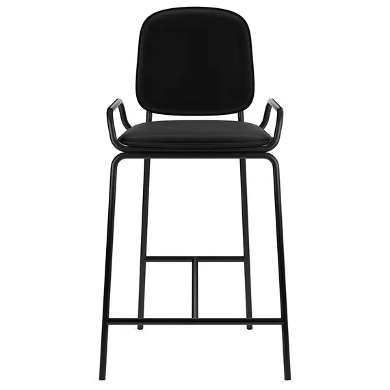 Стул полубарный ror, 2 frame, велюр, черный/черный