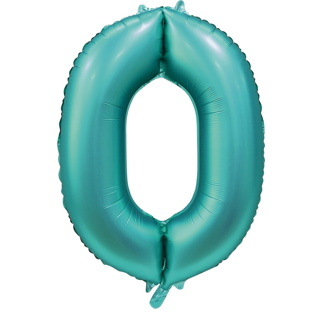 Шар фольгированный Цифра 0 101 см (Сине-Зелёный)