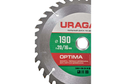 Диск пильный по дереву Optima 190х20/16 мм, 36Т URAGAN 36801-190-20-36_z01