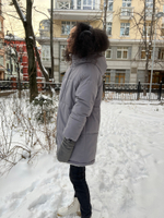 Куртка-шуба двусторонняя серая