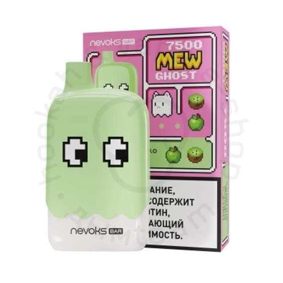 Одноразовая ЭС MEW GHOST 7500 с ароматом зелёного яблока с киви, 20мг/см3, 7,5 мл (М)