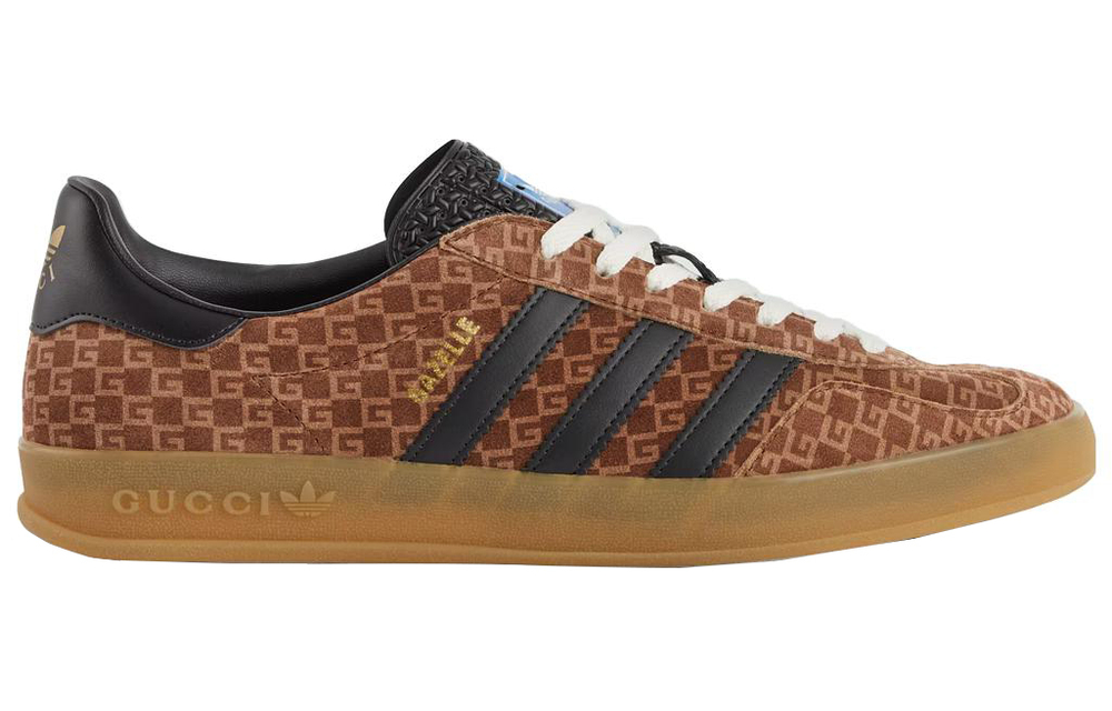 Adidas originals x GUCCI Gucci Gazelle leather classic fashion Sneakers brown