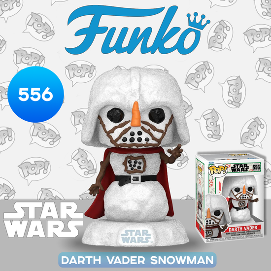 Фигурка Funko POP! Bobble Star Wars Holiday Darth Vader Snowman (556) 64336 / Фигурка по мотивам франшизы "Звёздные войны", Дарт Вейдер (снеговик)