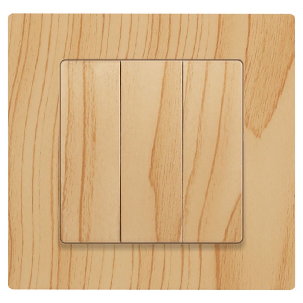 Выключатель Intro Accent 6-106-11 тройной, 10А-250В, IP20, СУ, AL/CU, сосна