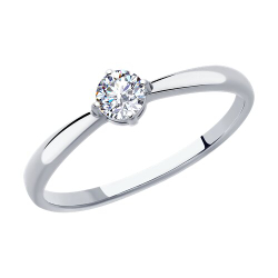 Кольцо из серебра с фианитами