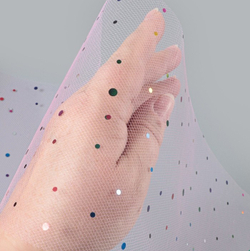 Фатин с разноцветными блестками 15 см