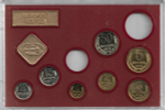 Набор монет СССР 1976 года (7 монет) 1, 2, 3, 5, 10, 15, 50 копеек в коробке (AU-UNC)