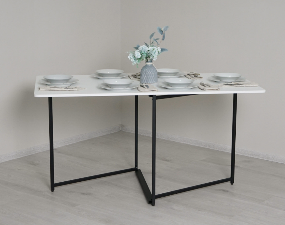 Колибри-16 (DaVita) Стол-книжка (белый шпон/черный)