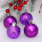 Новогодние шары 5 см (набор 4 шт) «Лесная тайна», фиолетовый