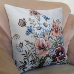 Декоративный гобеленовый чехол для интерьерной подушки Цветочная палитра 47*47