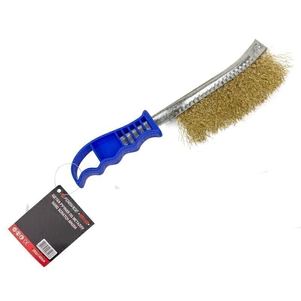 Щетка ручная по металлу с пластиковой ручкой Specos синяя