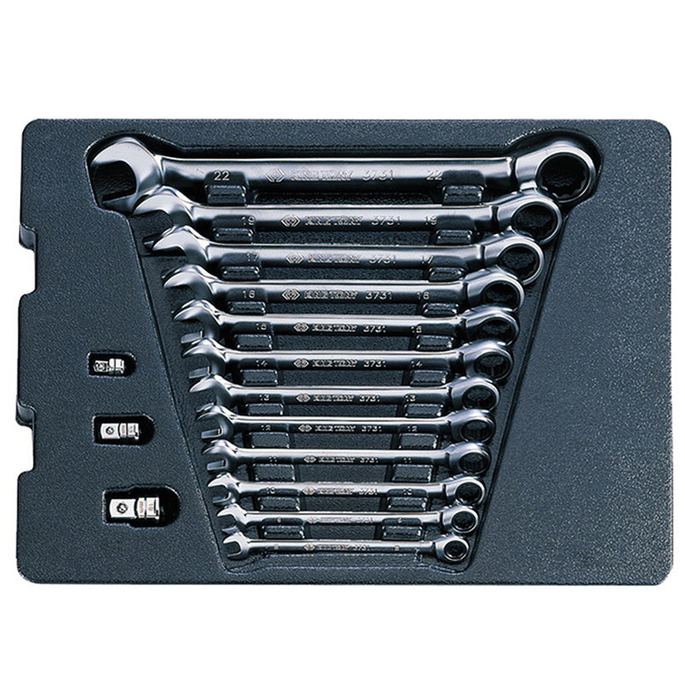 KING TONY (9-10215MR) Набор комбинированных ключей с трещоткой, ложемент, 15 предметов