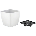 Горшок с дренажной вставкой InGreen Vienna, 5л, квадратный, белоснежный жасмин