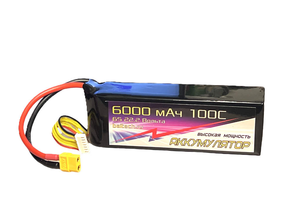 Аккумулятор 6s 22,2v, 6000mah, 100C, XT60