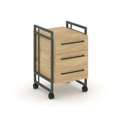 Rift Direct Тумба мобильная RF.TMR-001 Тиквуд Светлый/Металл Антрацит/Черный Ручки 424*500*680