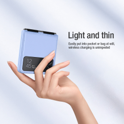 Чехол из искусственной кожи фиолетового цвета от Nillkin для Samsung Galaxy Z Flip 3 5G, серия Qin Leather