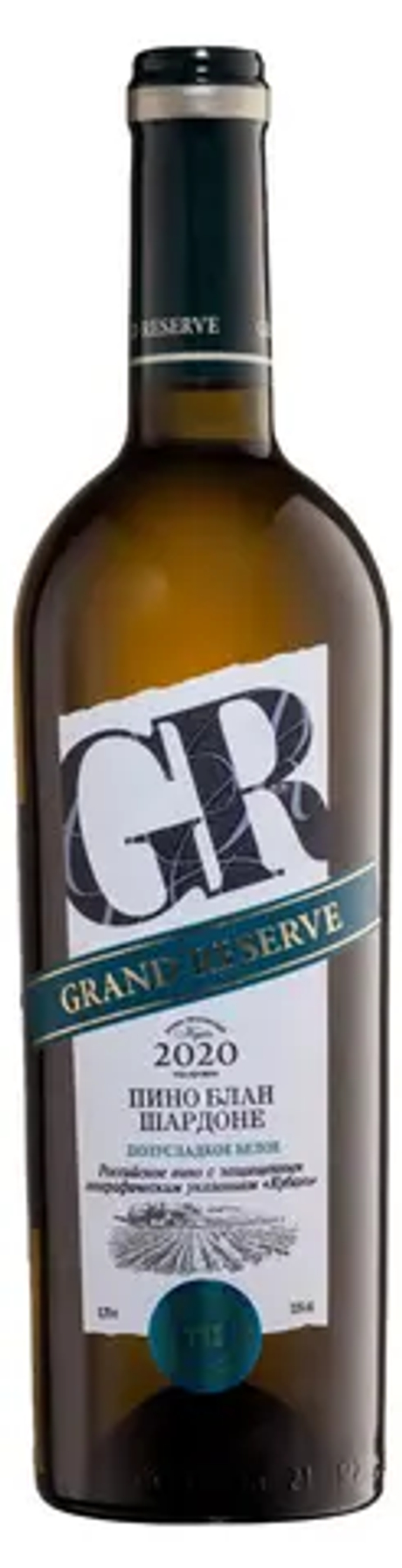 Вино Гранд Резерв Пино Блан Шардоне п/слад бел 0,75 11%  ТВК-Кубань Россия