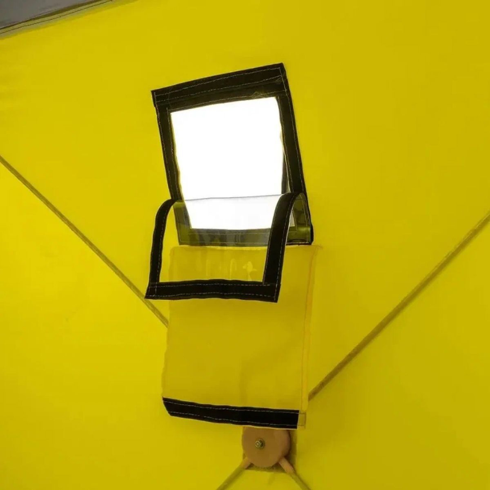 Палатка зимняя утепленная Premier Fishing Куб-2 желтый/серый (PR-WFSCI-180YG)