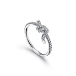 Кольцо из белого золота 18k  с бриллиантами, Tiffany 💠 Knot -  Единственное в наличии