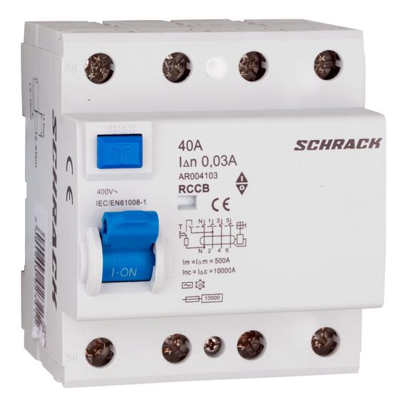 УЗО Schrack Technik 4P 40A 30mA тип AC 10kA Amparo AR004103-- (ВДТ)