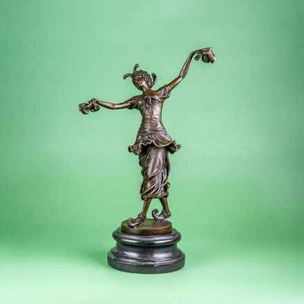 Винтаж: Бронзовая скульптура «Танцовщица»