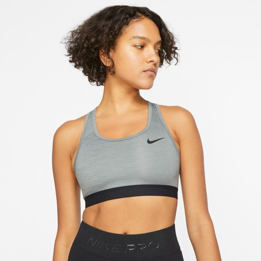 Теннисный бюстгальтер Nike Dri-Fit Swoosh Band Bra Non Pad - smoke grey/htr/black