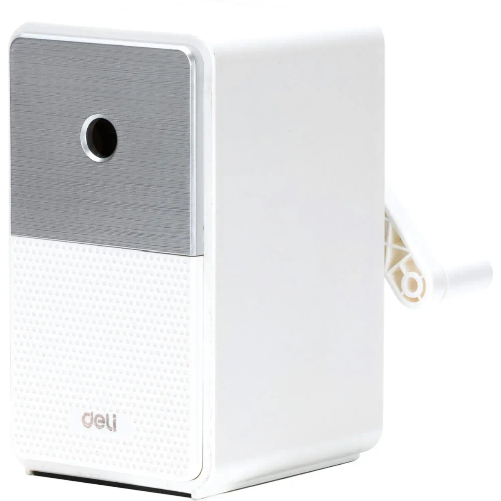 Точилка для карандашей механическая Deli 71160 1 отверстие пластик, белый